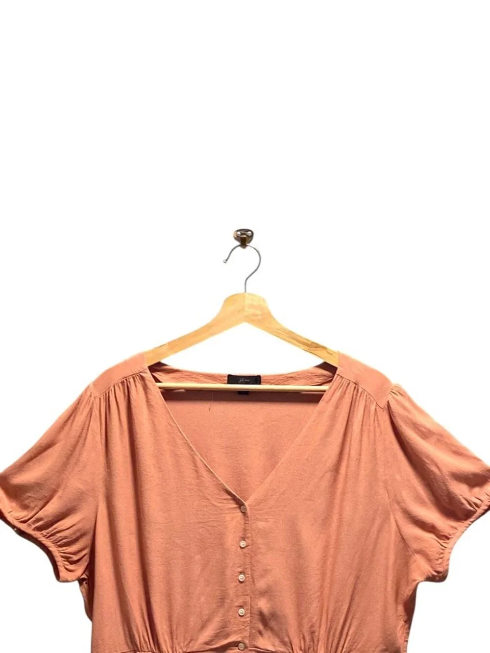 J.Crew Button Down Peplum Top Petal Pink Size XL Minimalist Spring Preppy Casual